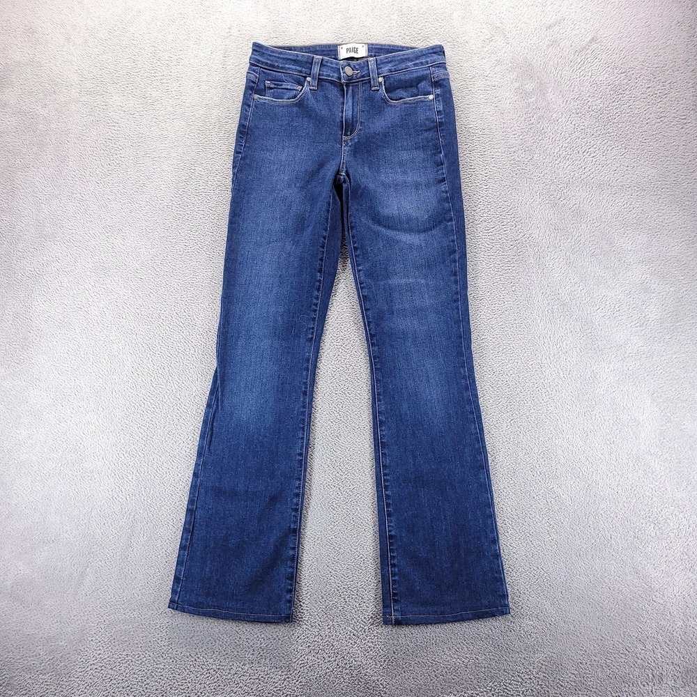 Paige Jeans Womens 27 Blue Manhattan Slim Bootcut‎ Mid Rise Medium Wash Stretch